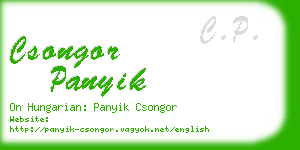 csongor panyik business card